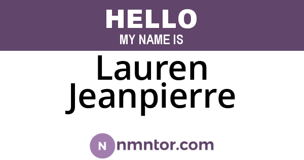 Lauren Jeanpierre