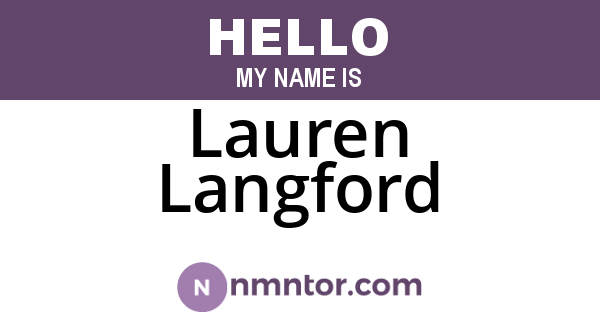 Lauren Langford