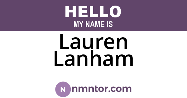 Lauren Lanham
