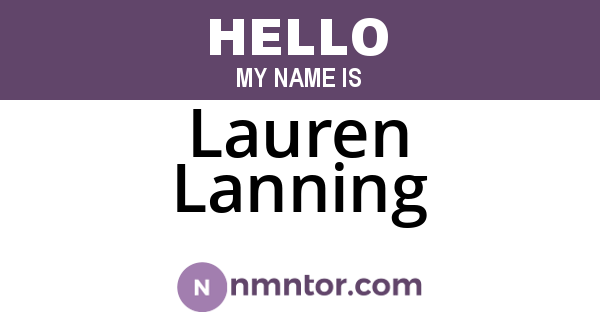 Lauren Lanning