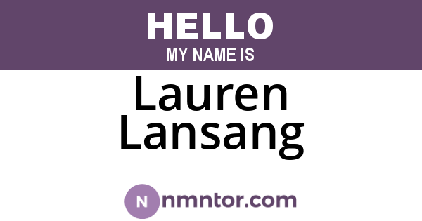 Lauren Lansang