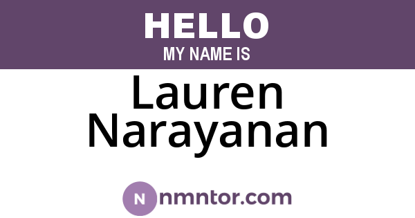 Lauren Narayanan