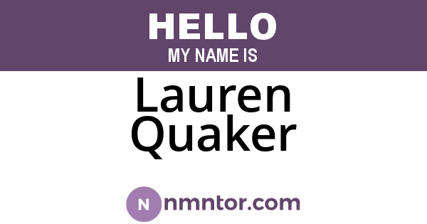 Lauren Quaker