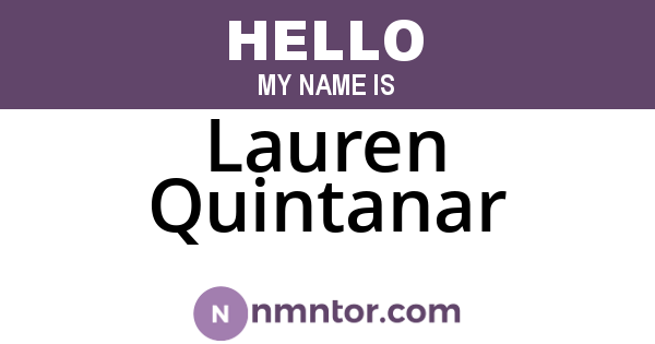 Lauren Quintanar