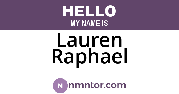 Lauren Raphael