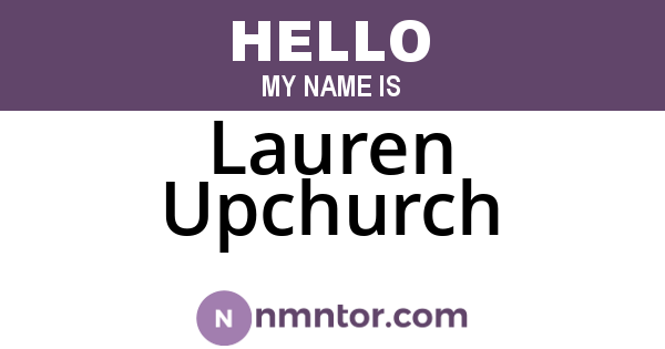 Lauren Upchurch