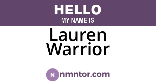 Lauren Warrior