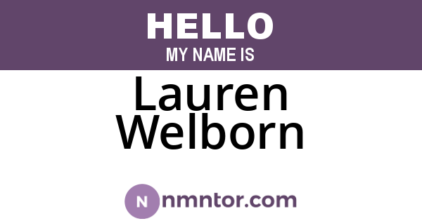 Lauren Welborn