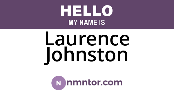 Laurence Johnston
