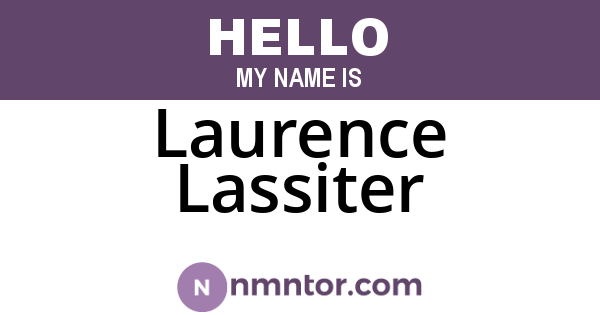 Laurence Lassiter