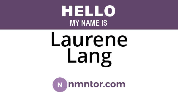 Laurene Lang