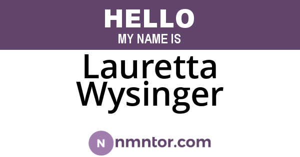Lauretta Wysinger