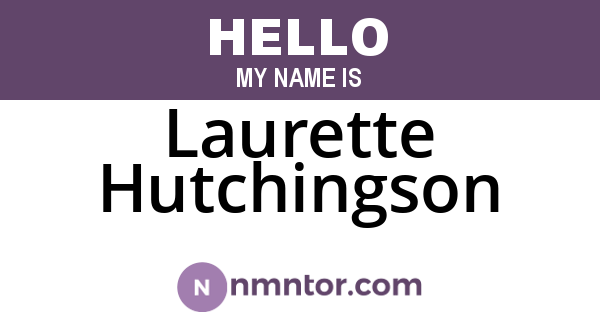 Laurette Hutchingson