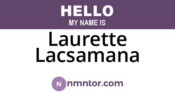 Laurette Lacsamana