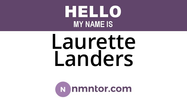 Laurette Landers
