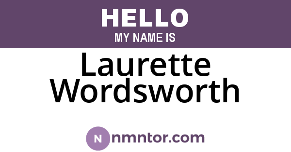 Laurette Wordsworth