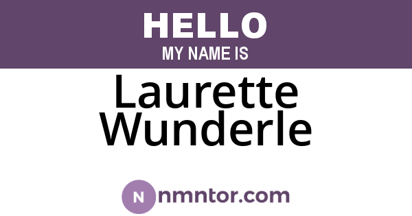 Laurette Wunderle