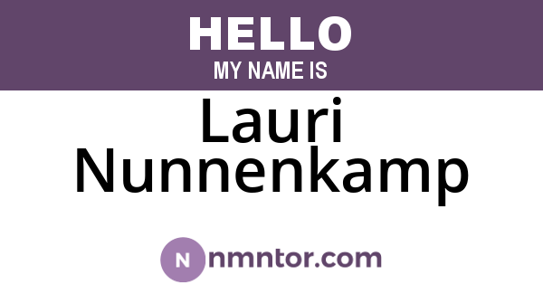 Lauri Nunnenkamp
