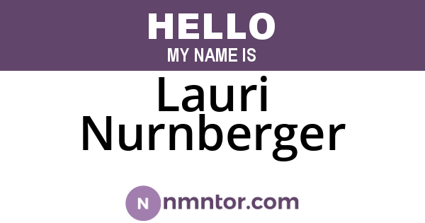 Lauri Nurnberger