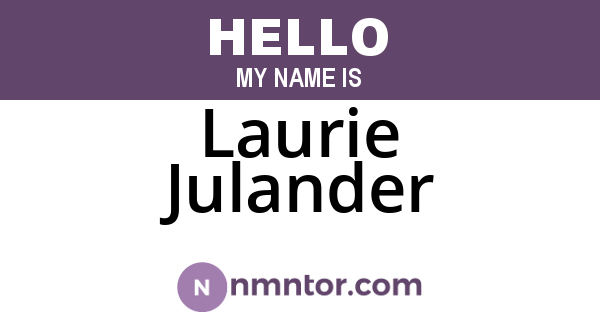 Laurie Julander