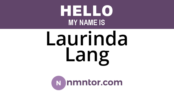 Laurinda Lang