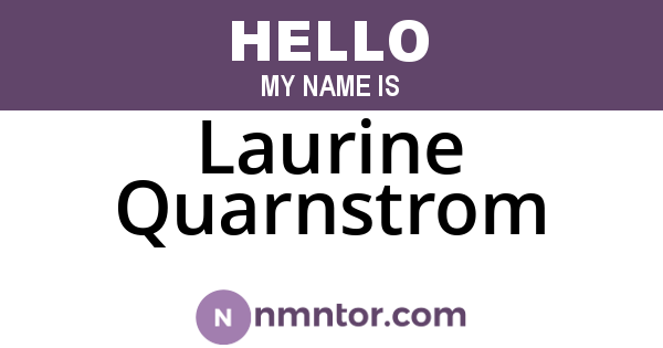 Laurine Quarnstrom