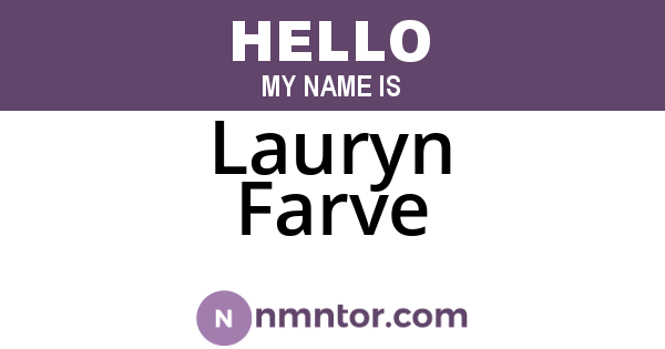 Lauryn Farve