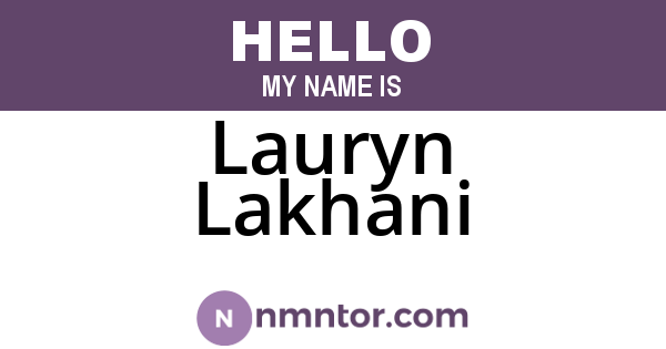 Lauryn Lakhani