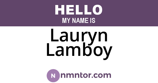Lauryn Lamboy