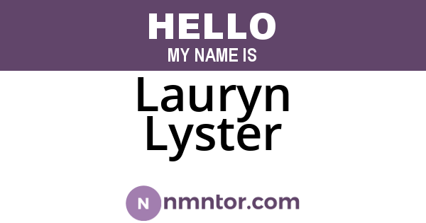 Lauryn Lyster