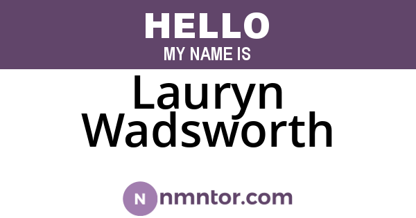 Lauryn Wadsworth