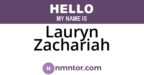 Lauryn Zachariah