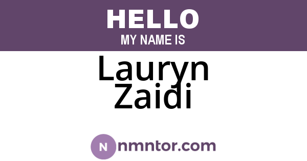 Lauryn Zaidi