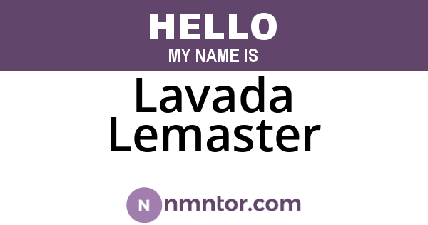 Lavada Lemaster