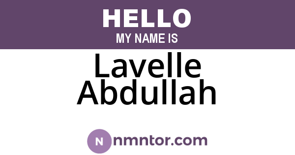Lavelle Abdullah