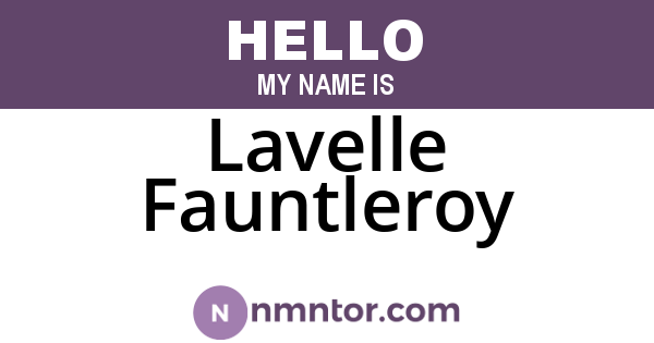 Lavelle Fauntleroy