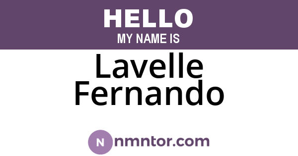 Lavelle Fernando