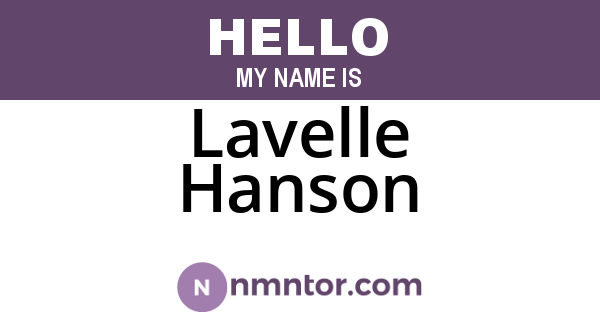 Lavelle Hanson