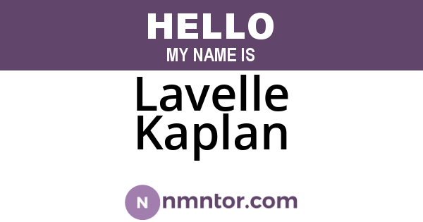 Lavelle Kaplan