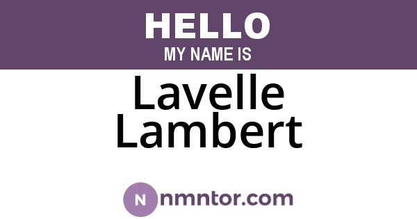 Lavelle Lambert