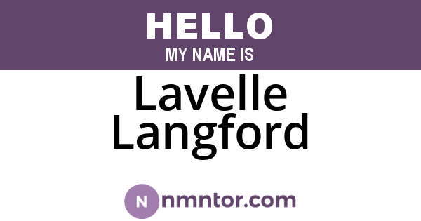 Lavelle Langford