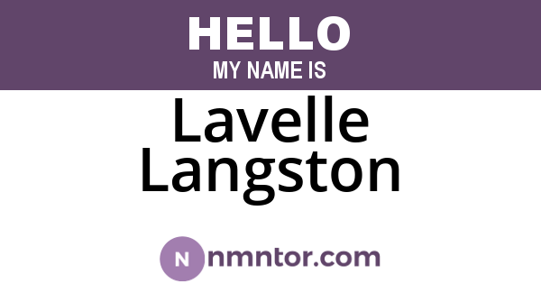 Lavelle Langston