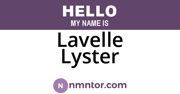 Lavelle Lyster