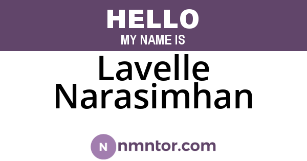 Lavelle Narasimhan