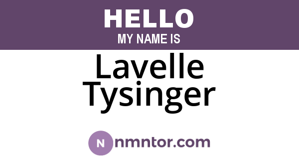 Lavelle Tysinger