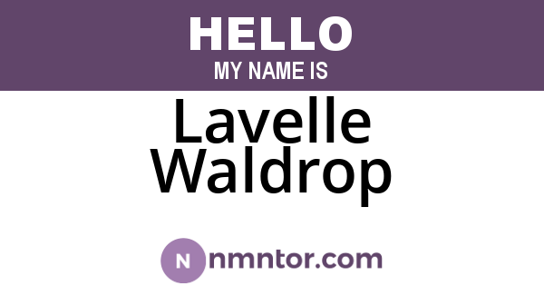 Lavelle Waldrop