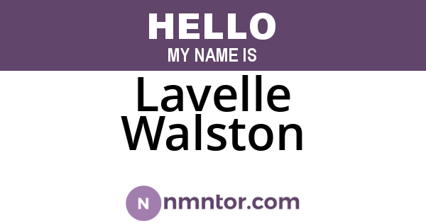 Lavelle Walston
