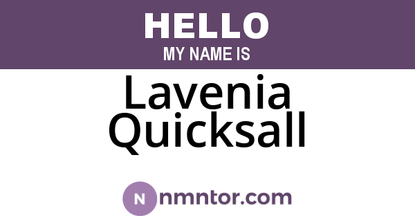 Lavenia Quicksall