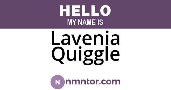 Lavenia Quiggle
