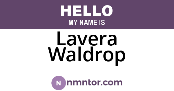 Lavera Waldrop